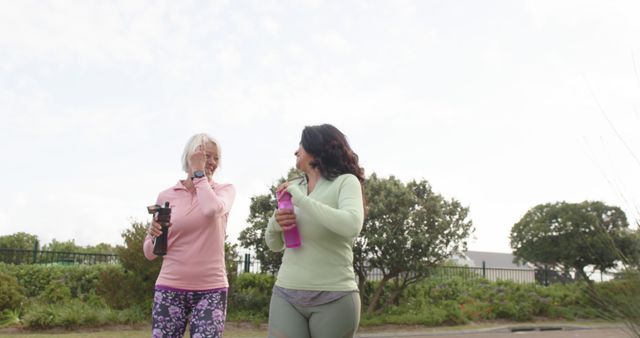 Diverse Senior Women Enjoying Walk and Fitness Outdoor - Download Free Stock Images Pikwizard.com