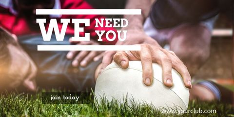 motivational rugby team recruitment drive - Download Free Stock Templates Pikwizard.com