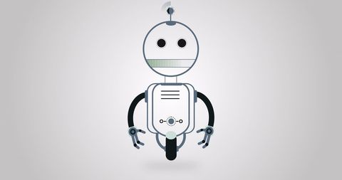 Friendly Robot Illustration on Gray Background - Download Free Stock Images Pikwizard.com