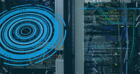 Digital Interface on Computer Circuit with Tech Overlay