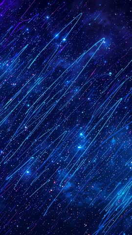 Neon Meteor Trails Racing Across Cosmic Starfield Vertical Motion Loop Background