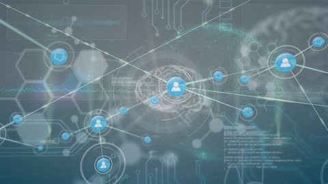 Digital Network Concept with Data and Brain Imagery