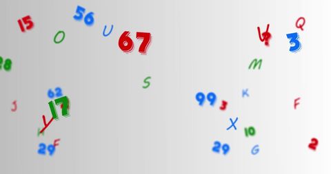 Floating numbers alphabet on grey background education concept