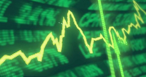 Analyzing Dynamic Financial Data with Green Stock Market Trends - Download Free Stock Images Pikwizard.com