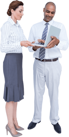 Transparent Business Team Using Laptop Collaboratively in Office Attire - Download Free Stock Videos Pikwizard.com