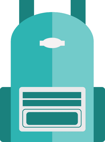 aquamarine backpack illustration on transparent background for travel - Download Free Stock Videos Pikwizard.com