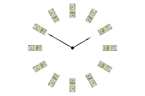 Clock Made of Money Bunches on Transparent Background - Download Free Stock Videos Pikwizard.com
