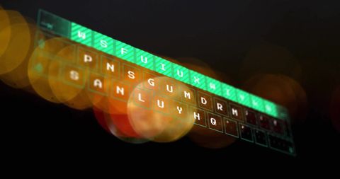 Futuristic Digital Keyboard with Bokeh Lights on Black - Download Free Stock Images Pikwizard.com