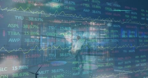 stock market analytics intersecting with renewable energy innovation - Download Free Stock Images Pikwizard.com