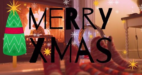 Festive Xmas Message with Warm Cozy Christmas Ambience