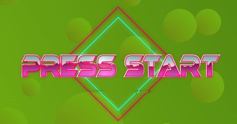 Retro Press Start Text on Geometric Background - Download Free Stock Images Pikwizard.com
