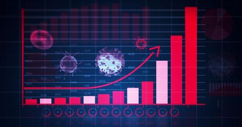 COVID-19 Data with Red Graph Demonstrating Rising Statistics - Download Free Stock Images Pikwizard.com