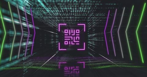 Futuristic QR Code Over Data Processing Background - Download Free Stock Images Pikwizard.com