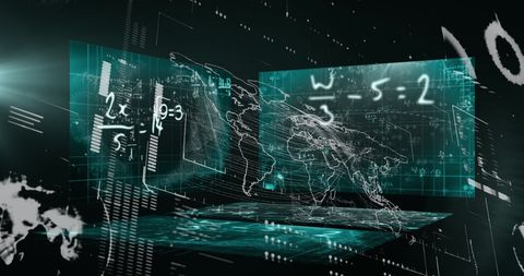 Global Data Processing and Mathematical Interface - Download Free Stock Images Pikwizard.com