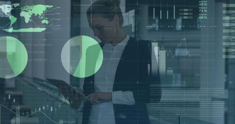 Businesswoman Analyzing Financial Graphs on Tablet Interface - Download Free Stock Images Pikwizard.com