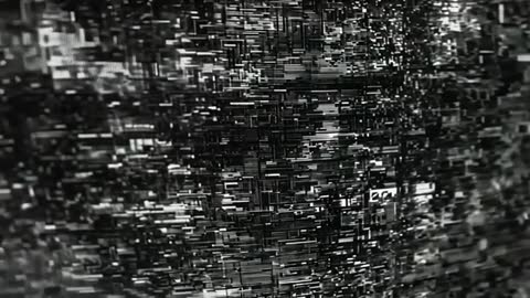 Glitchy Grayscale Pattern on Electronic Monitor in Dark Room