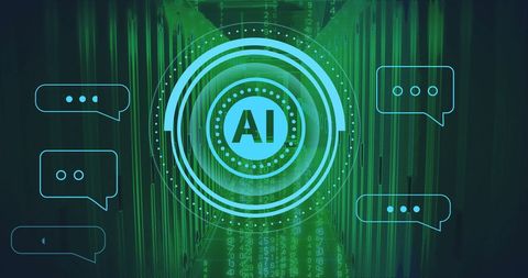 AI Technology and Chatbot Communication in Data Servers - Download Free Stock Images Pikwizard.com