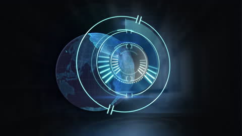 Futuristic Data Interface Globe Hologram