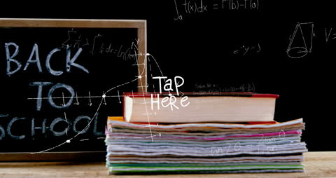 Back to School with Books and Chalkboard Animations