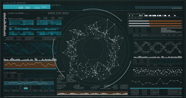 Futuristic Data Visualization Dashboard with Connected Nodes and Graphs - Download Free Stock Images Pikwizard.com