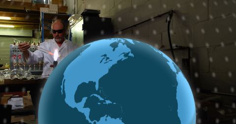 Scientist Innovating with Digital Data Technologies