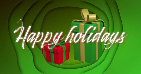 Festive Holiday Gift Boxes with Abstract Green Background - Download Free Stock Images Pikwizard.com