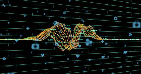 3D Financial Data Stream with Floating Digital Icons - Download Free Stock Images Pikwizard.com