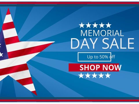 Patriotic Memorial Day Sale Promotion with American Flag Star - Download Free Stock Templates Pikwizard.com
