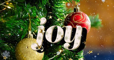 Festive Joy Christmas Celebration with Decorated Tree and Baubles - Download Free Stock Images Pikwizard.com