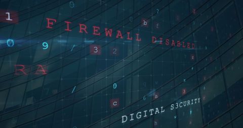 Cyber attack theme with digital security breach warning