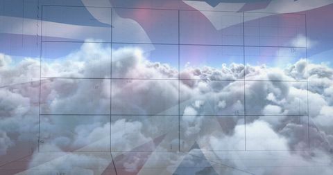 Global Data Processing with UK Flag Overlay on Cloudscape - Download Free Stock Images Pikwizard.com