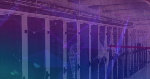 Global Finance Network Overlay on Modern Server Room - Download Free Stock Images Pikwizard.com