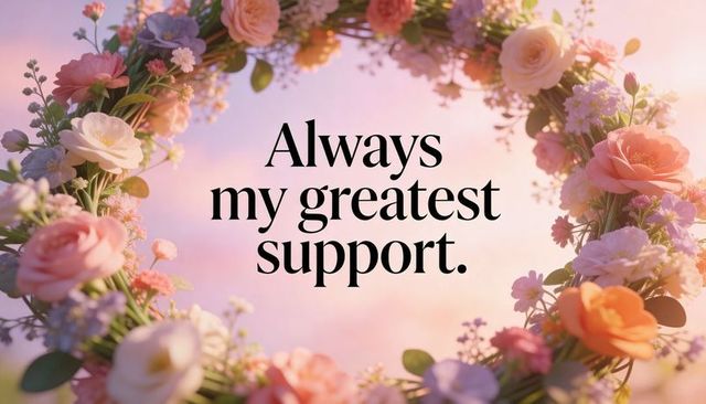 Romantic pastel floral wreath framing bold serif lettering always my greatest support
