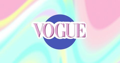 Vogue Pastel Abstract Graphic with Blue Circle