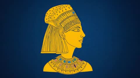 Animation of Egyptian Queen Profile with Elegant Collar Gilding