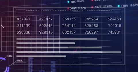 Digital Stock Market Data Interface with Bar Graphs and Numbers - Download Free Stock Images Pikwizard.com