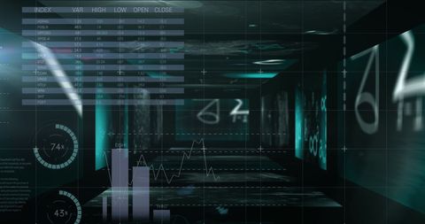 Digital Data Analysis and Graph Display in High-Tech Environment - Download Free Stock Images Pikwizard.com