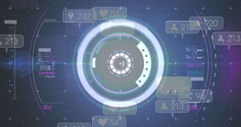 futuristic interface with social media elements and data analytics - Download Free Stock Images Pikwizard.com