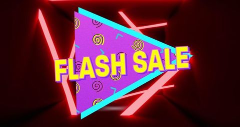 Vibrant Flash Sale Banner with Neon Red Highlights - Download Free Stock Images Pikwizard.com