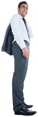 confident businessman smiling holding jacket transparent background - Download Free Stock Videos Pikwizard.com