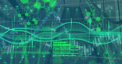 Futuristic Digital Programming with Hexagonal and Wave Patterns - Download Free Stock Images Pikwizard.com