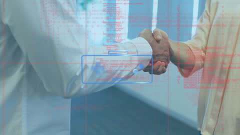 Digital Partnership Concept with Handshake and Technology Overlay