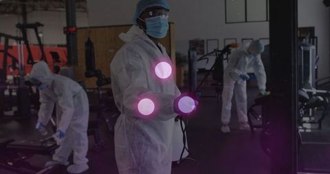 Professional Cleaning Crew in Gym Exterior Facilities