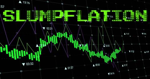 Economic Slumpflation Display on Digital Graph - Download Free Stock Images Pikwizard.com