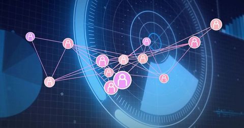 Futuristic digital connectivity with network icons