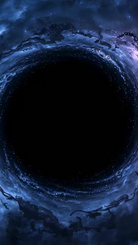 Vertical Nebula Vortex Circling Black Void with Purple Tendrils for Sci-Fi Motion Loop