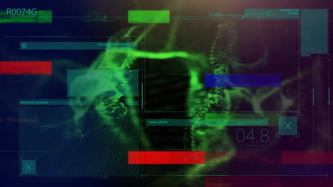 Digital DNA Strand Animation with Technological Interface