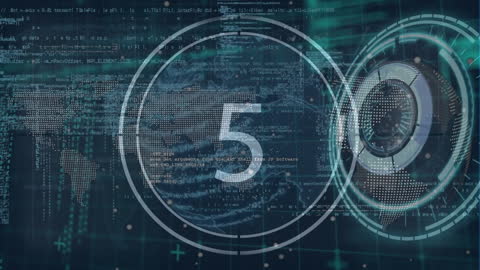 Global Digital Data Network with Animated Countdown