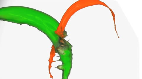 Dynamic Paint Colors Splattering Mid-Air