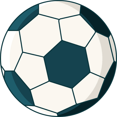 Flat Design Soccer Ball on Transparent Background